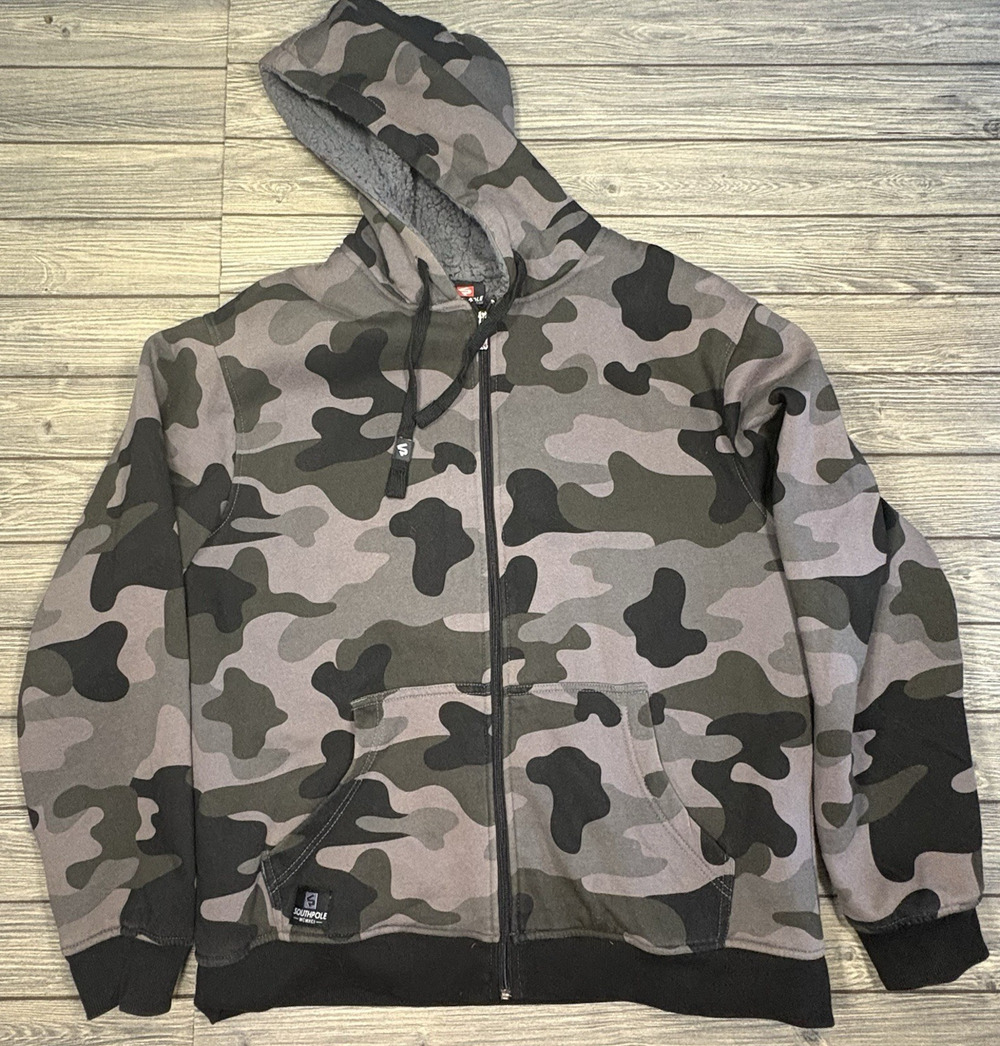 VTG Southpole 1991 Authentic Collection Full Zip Mens Hoodie Lined Size XL MCMXI